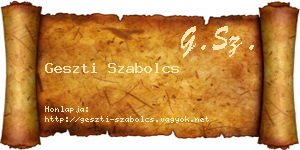 Geszti Szabolcs névjegykártya
