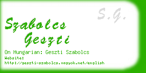 szabolcs geszti business card